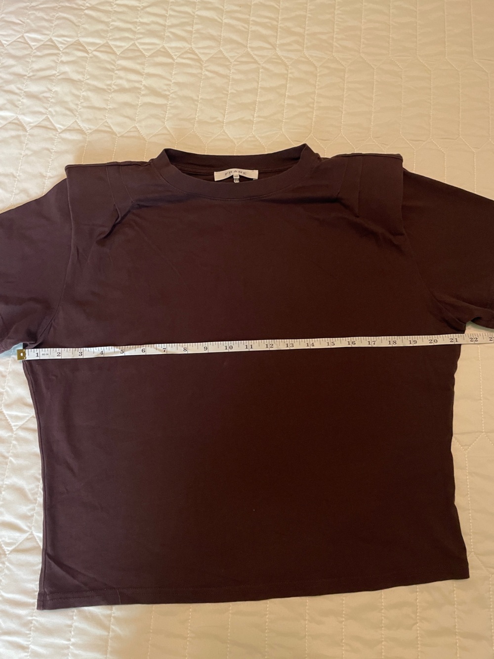 FRAME Ruched Puff Sleeve Tee Small - Picture 4 of 7